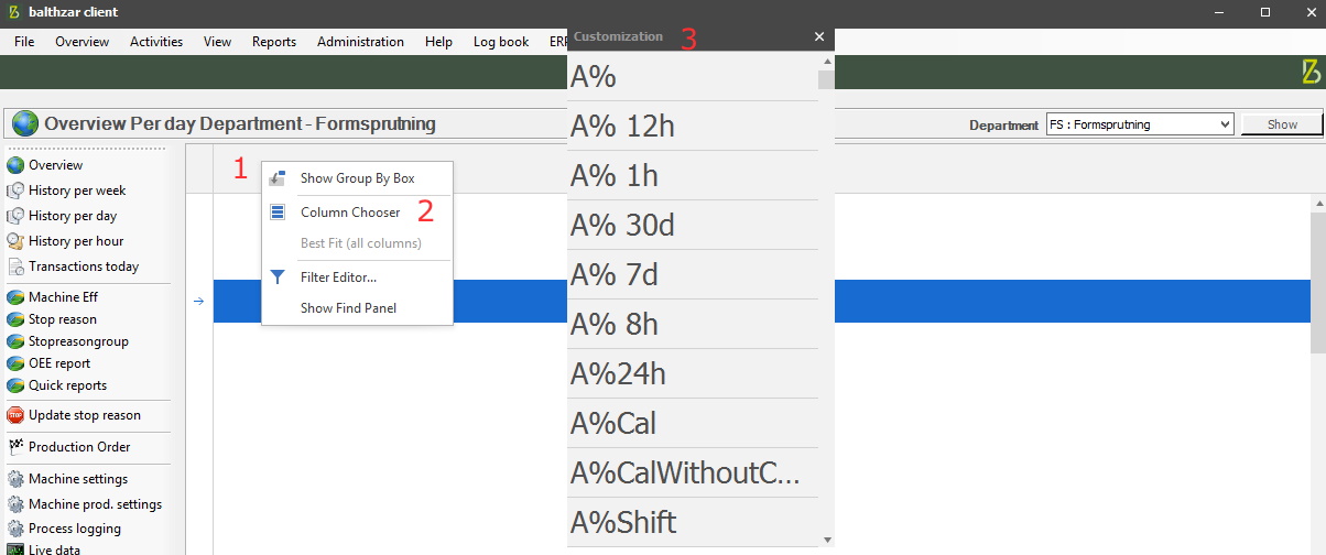 Guide - How to create an own Overview of the Client